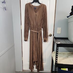 Elegant Brown Long Sleeve Dress